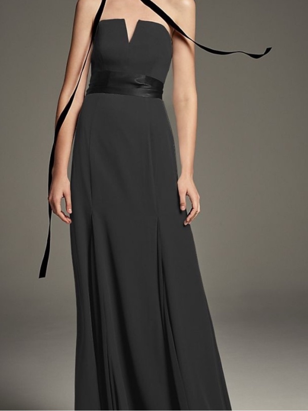 Vera Wang White Collection Strapless Black Bridal Bridesmaid Dress Size 0